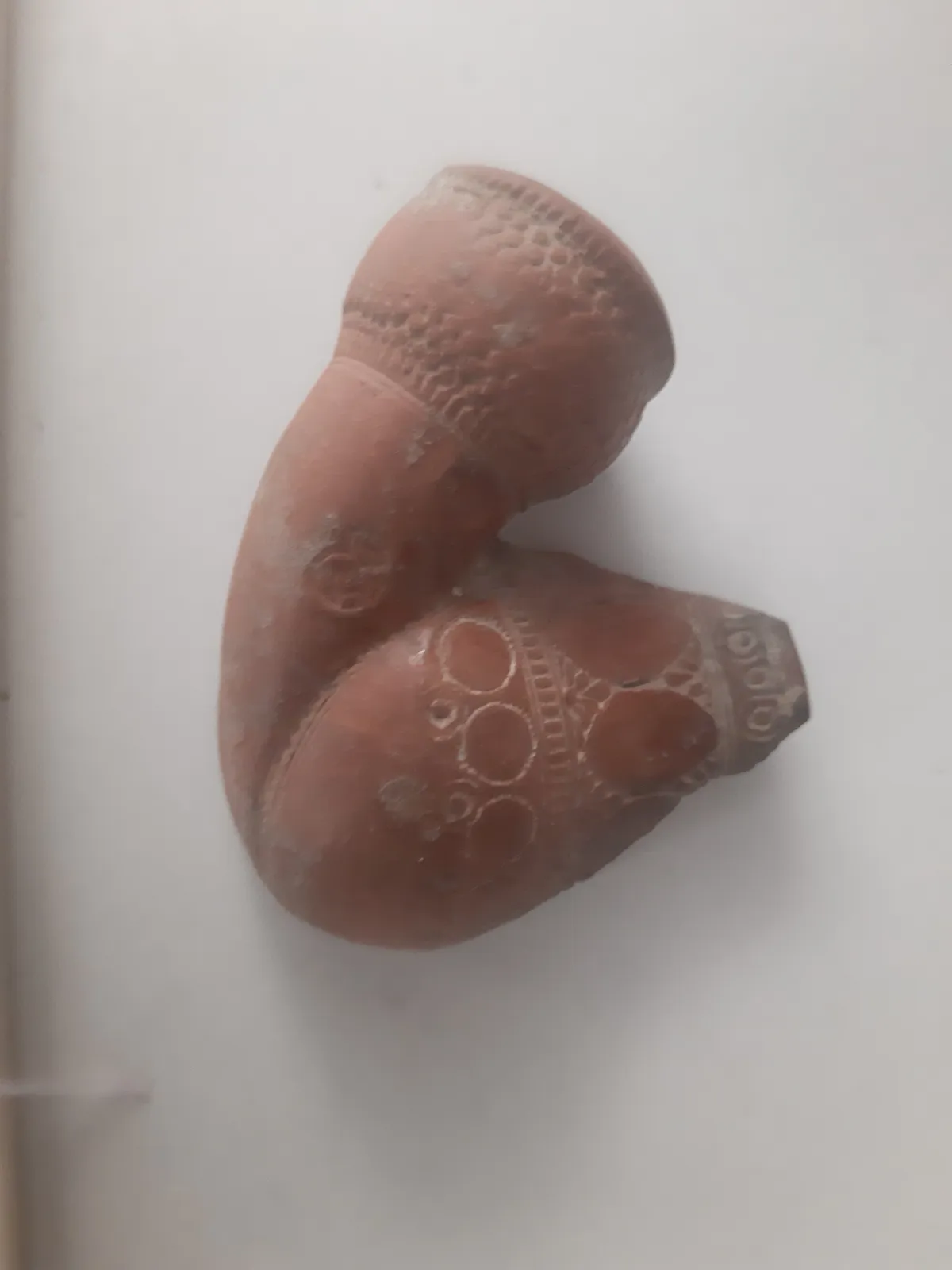An Ottoman clay pipe, stamped and fired